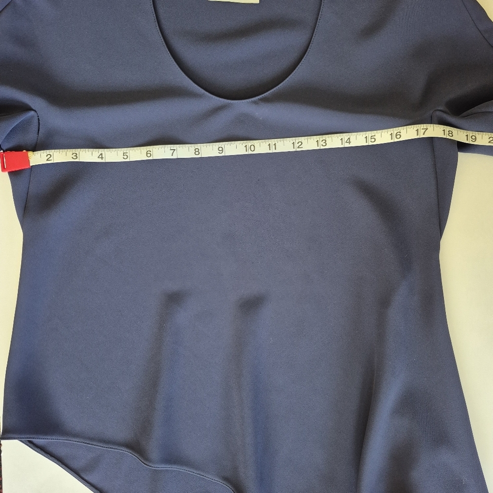 Balenciaga Blouse Blue Asymmetrical Hem Long Sleeve Pullover Size EU 36 - Picture 8 of 12